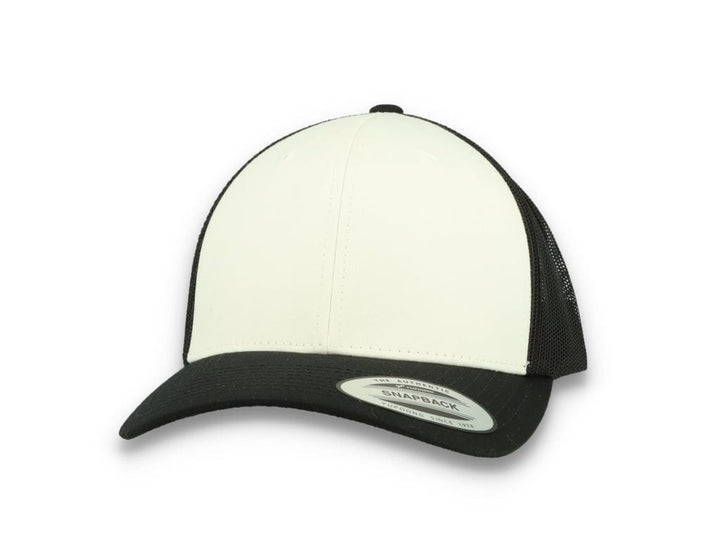 Black/White Trucker Cap White Front/Black Mesh Retro - Yupoong 6606CF - LOKK