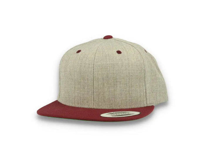 Yupoong Classic Snapback 6089MT Heather Grey/Maroon - LOKK