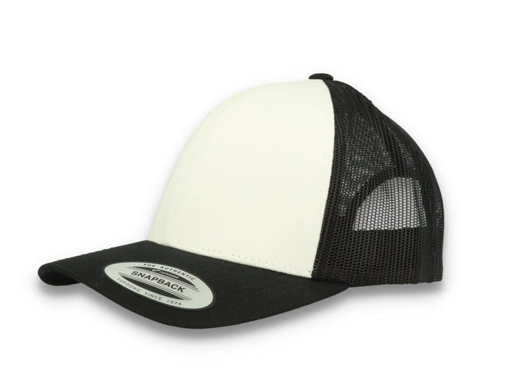 Black/White Trucker Cap White Front/Black Mesh Retro - Yupoong 6606CF - LOKK