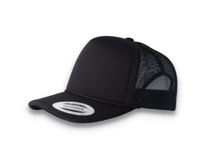 Black Trucker Cap Foam Curved Visor 6005FC - Yupoong - LOKK