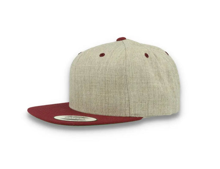 Yupoong Classic Snapback 6089MT Heather Grey/Maroon - LOKK