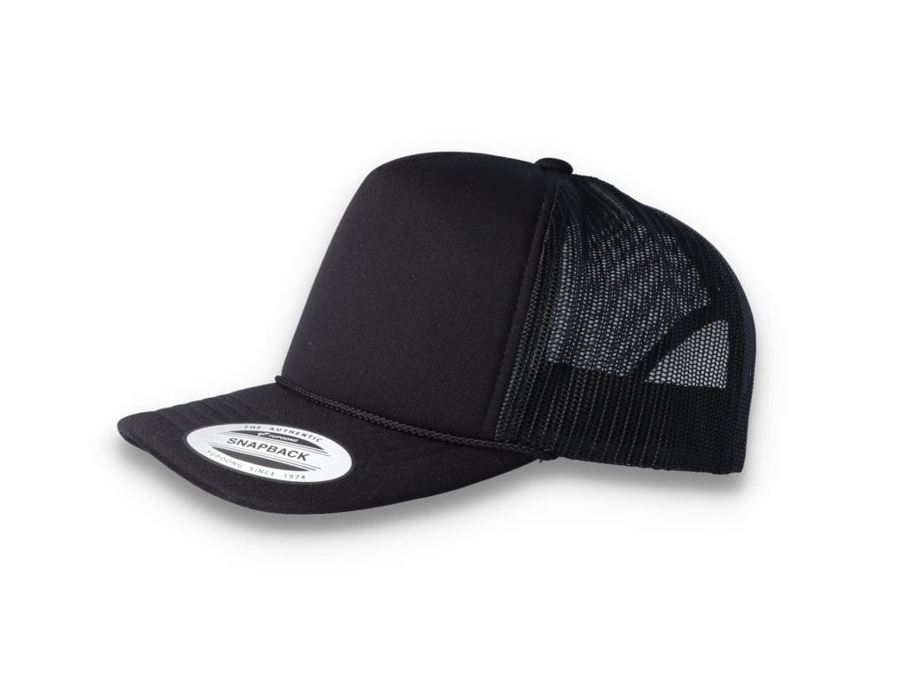 Black Trucker Cap Foam Curved Visor 6005FC - Yupoong - LOKK