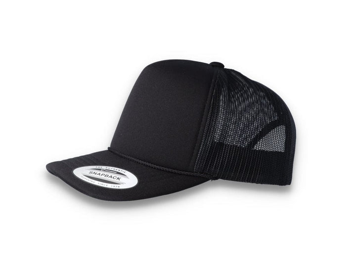 Black Trucker Cap Foam Curved Visor 6005FC - Yupoong - LOKK