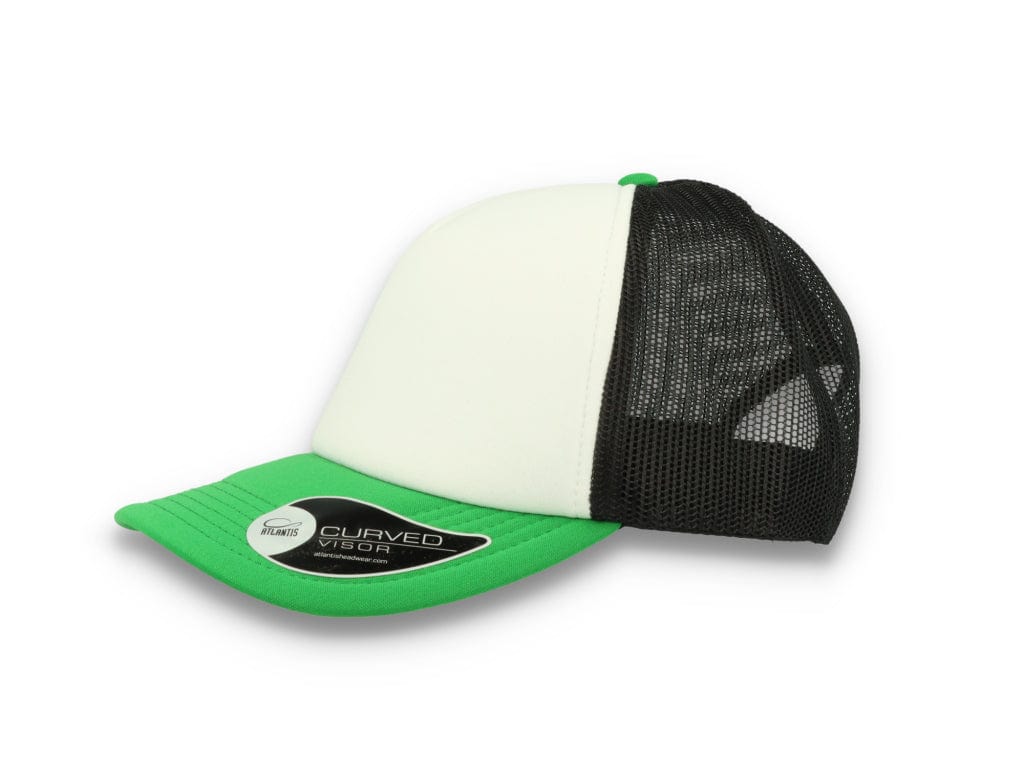 Trucker Cap White/Green/Black Atlantis Rapper Foam - LOKK