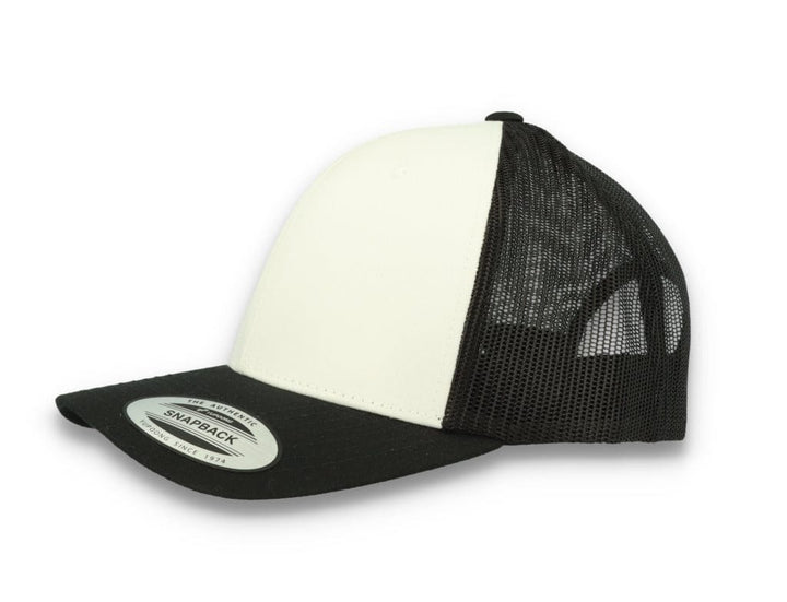 Black/White Trucker Cap White Front/Black Mesh Retro - Yupoong 6606CF - LOKK