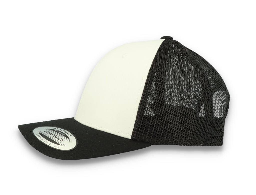 Black/White Trucker Cap White Front/Black Mesh Retro - Yupoong 6606CF - LOKK