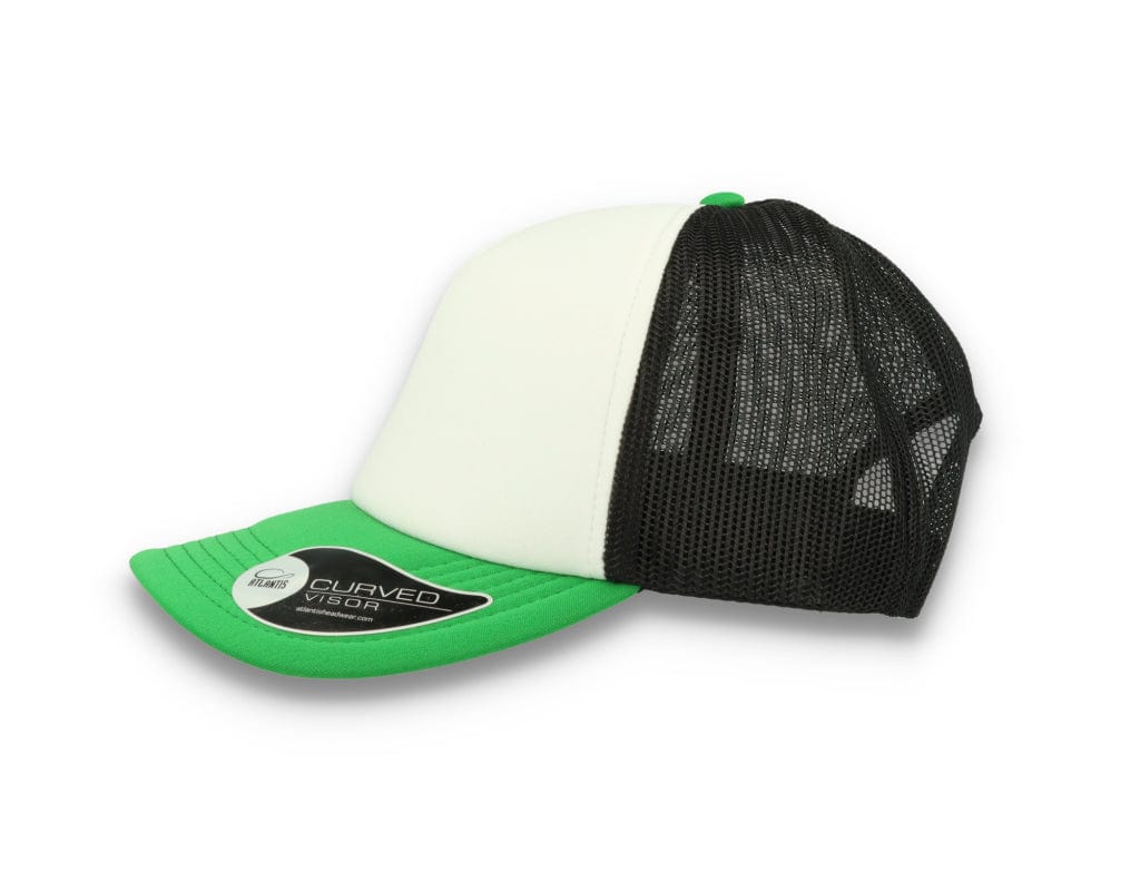 Trucker Cap White/Green/Black Atlantis Rapper Foam - LOKK