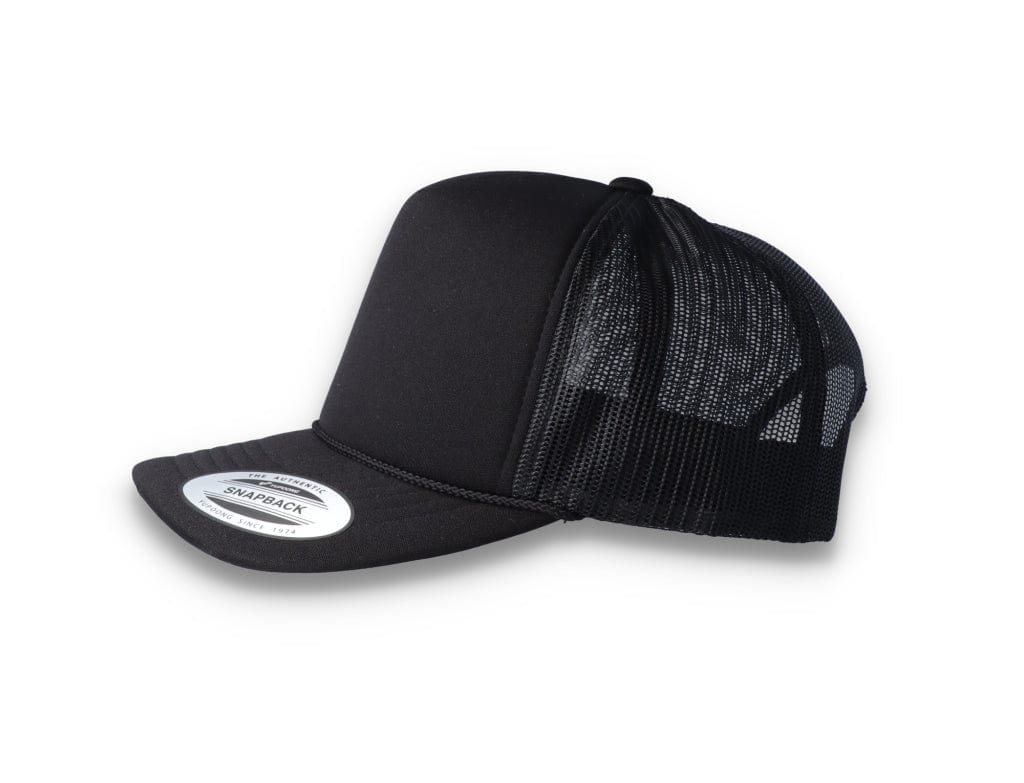 Black Trucker Cap Foam Curved Visor 6005FC - Yupoong - LOKK