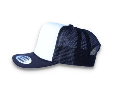 Black/White Trucker Cap Foam Curved Visor 6005FC - Yupoong