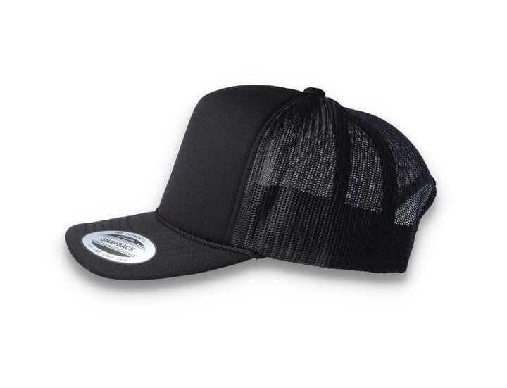 Black Trucker Cap Foam Curved Visor 6005FC - Yupoong - LOKK
