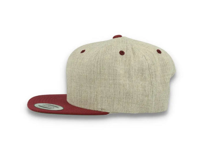 Yupoong Classic Snapback 6089MT Heather Grey/Maroon - LOKK