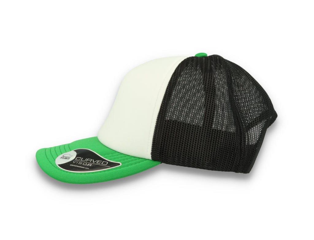 Trucker Cap White/Green/Black Atlantis Rapper Foam - LOKK