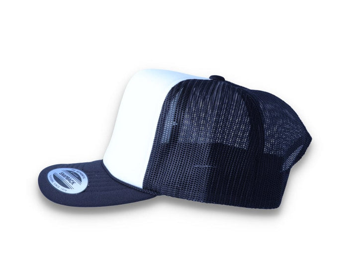 Black/White Trucker Cap Foam Curved Visor 6005FC - Yupoong - LOKK