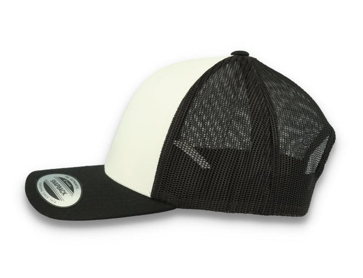 Black/White Trucker Cap White Front/Black Mesh Retro - Yupoong 6606CF - LOKK