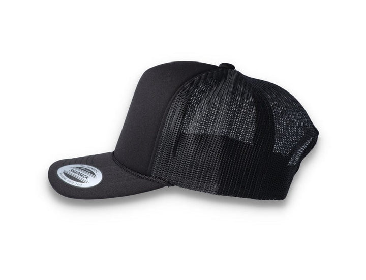 Black Trucker Cap Foam Curved Visor 6005FC - Yupoong - LOKK