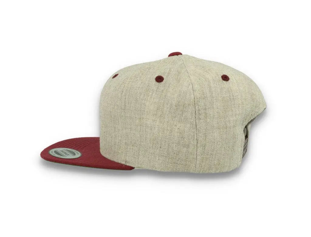 Yupoong Classic Snapback 6089MT Heather Grey/Maroon - LOKK