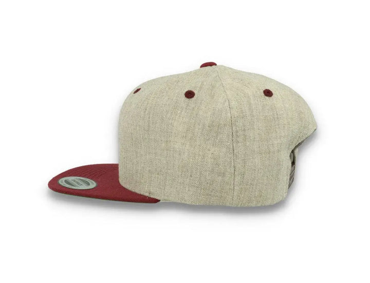 Yupoong Classic Snapback 6089MT Heather Grey/Maroon - LOKK