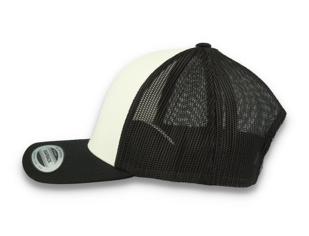 Black/White Trucker Cap White Front/Black Mesh Retro - Yupoong 6606CF - LOKK