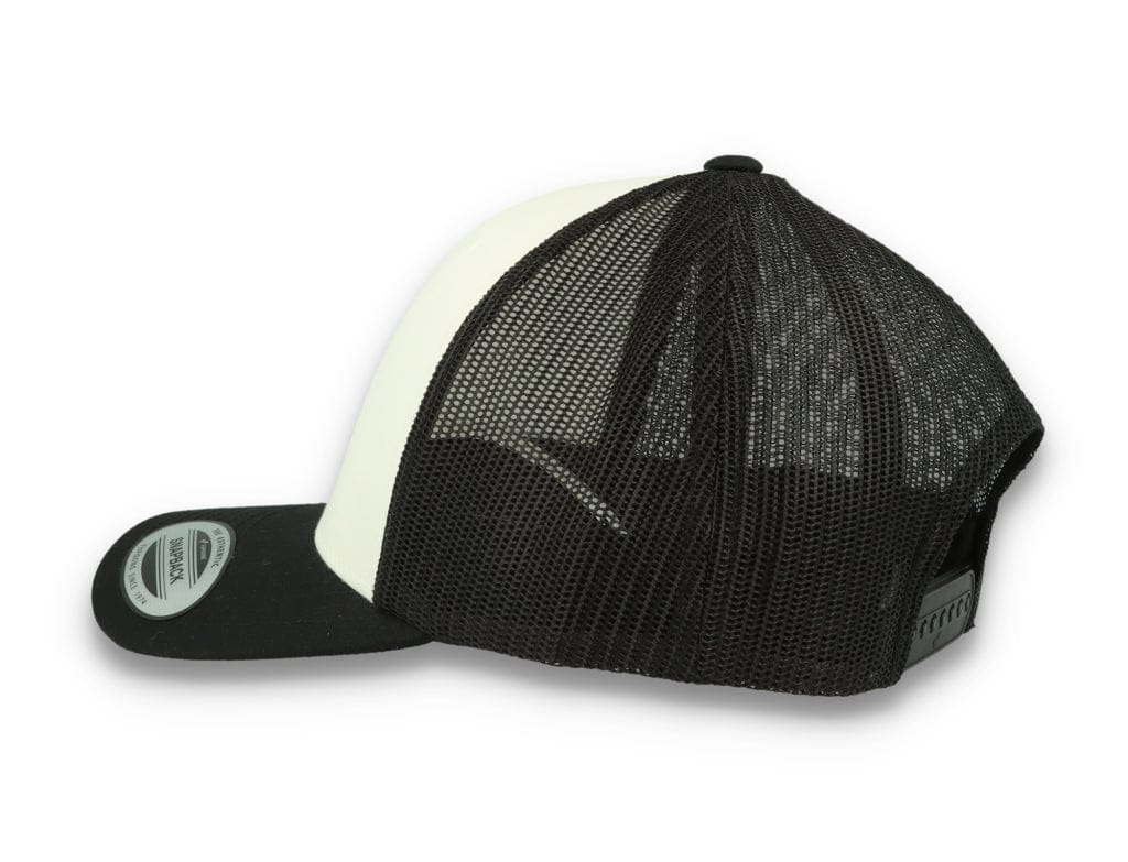 Black/White Trucker Cap White Front/Black Mesh Retro - Yupoong 6606CF - LOKK
