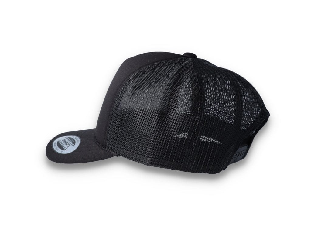 Black Trucker Cap Foam Curved Visor 6005FC - Yupoong - LOKK