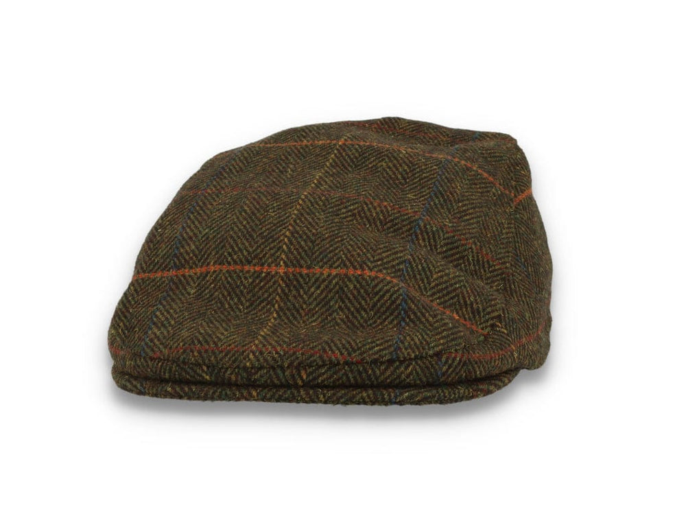 Barbour Cheviot Flat Cap Olive Herringbone - LOKK