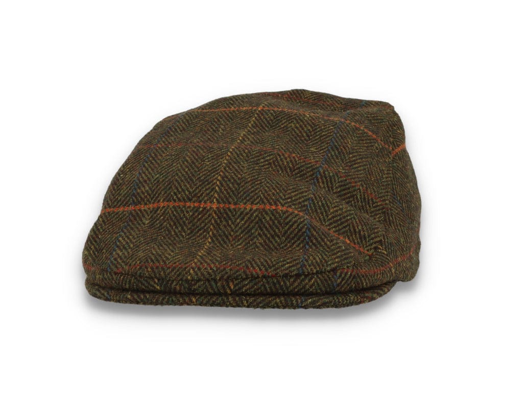 Barbour Cheviot Flat Cap Olive Herringbone - LOKK
