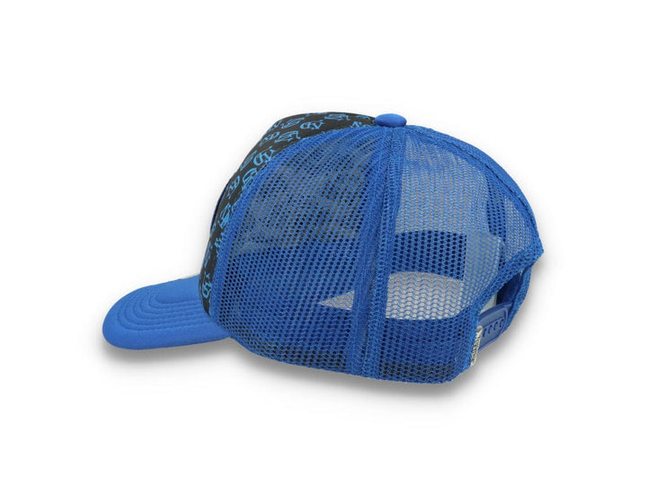 Von Dutch Trucker Cap Tampa Foam All Over Print Black/Blue - LOKK