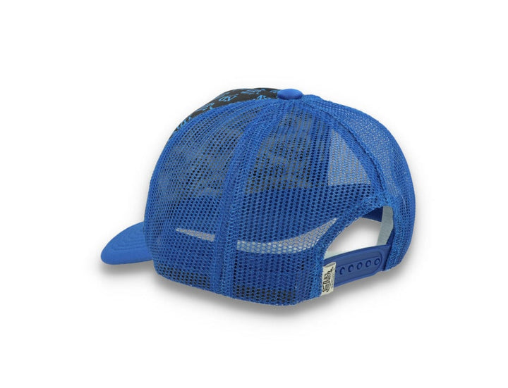 Von Dutch Trucker Cap Tampa Foam All Over Print Black/Blue - LOKK