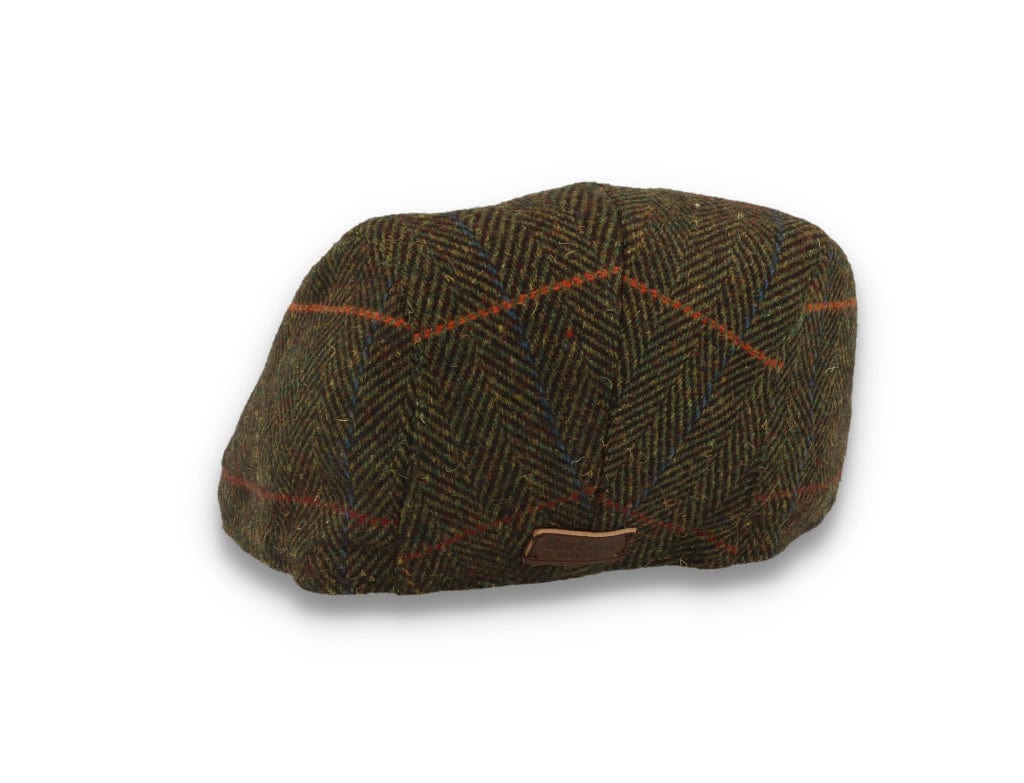 Barbour Cheviot Flat Cap Olive Herringbone - LOKK