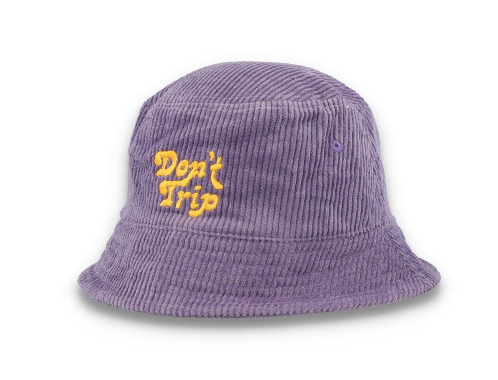 Bucket Hat Purple Free & Easy Don't Trip Fat Corduroy - LOKK