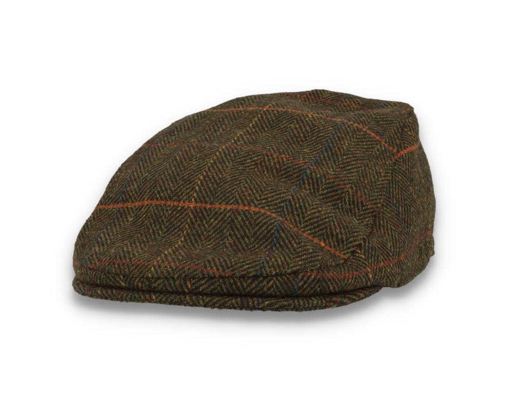 Barbour Cheviot Flat Cap Olive Herringbone - LOKK