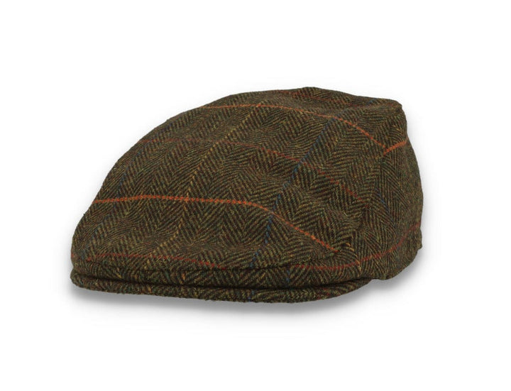 Barbour Cheviot Flat Cap Olive Herringbone - LOKK