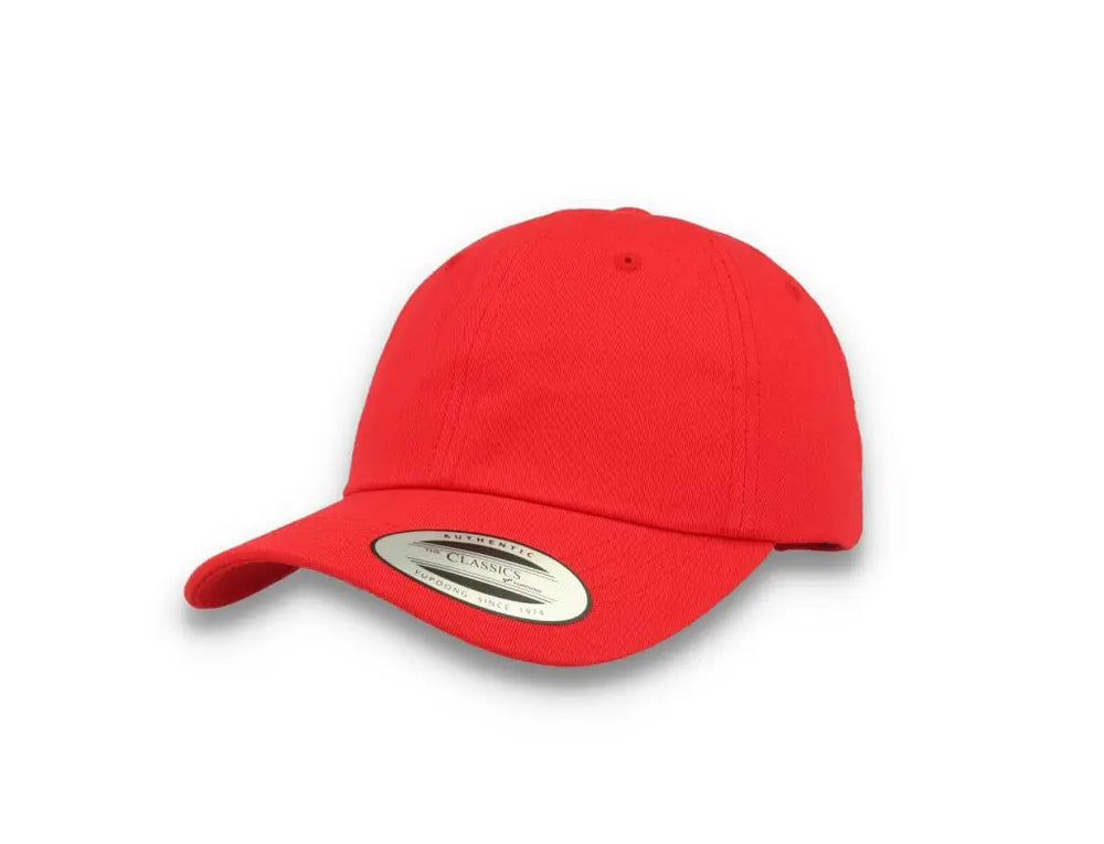 Red Dad Cap Low Profile Cotton Twill - Yupoong 6245CM - LOKK