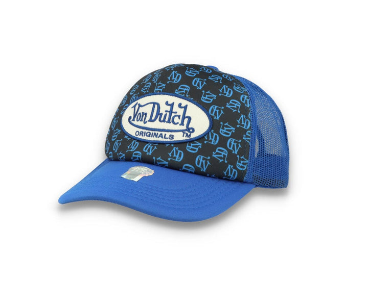Von Dutch Trucker Cap Tampa Foam All Over Print Black/Blue - LOKK