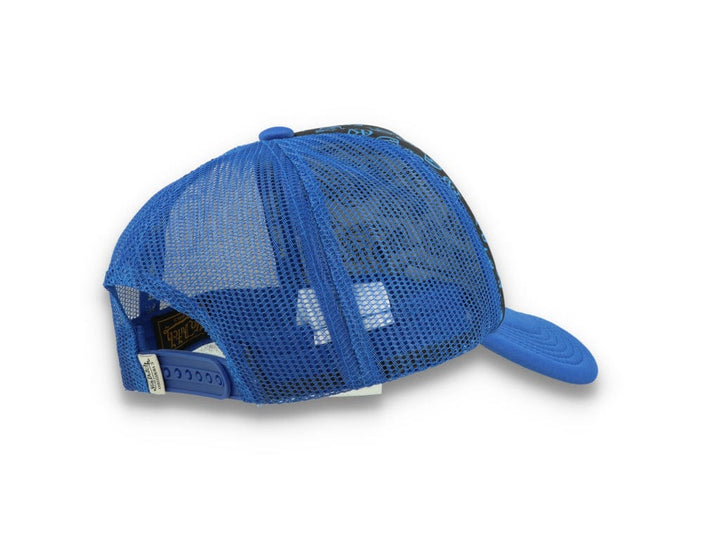 Von Dutch Trucker Cap Tampa Foam All Over Print Black/Blue - LOKK
