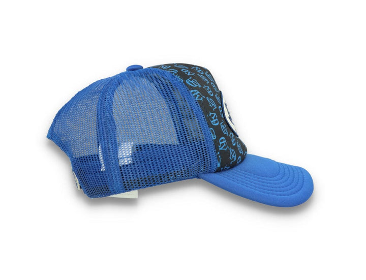 Von Dutch Trucker Cap Tampa Foam All Over Print Black/Blue - LOKK
