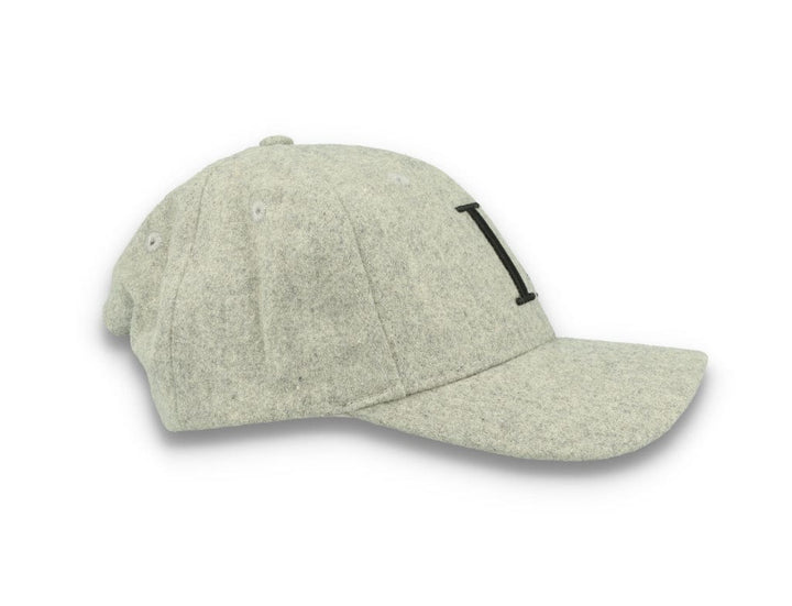 Wool II Baseball Cap Light Grey Melange/Black - LOKK