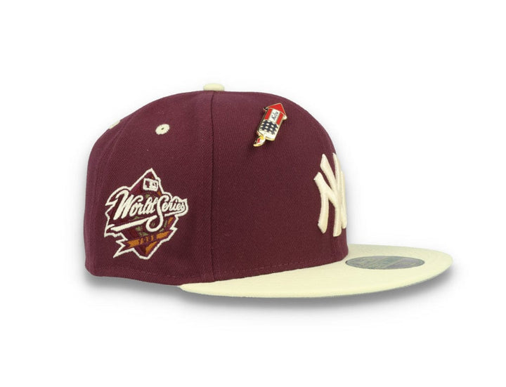 59FIFTY MLB World Series Trail Mix New York Yankees Plum/White - LOKK