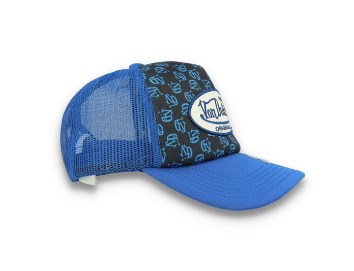 Von Dutch Trucker Cap Tampa Foam All Over Print Black/Blue - LOKK