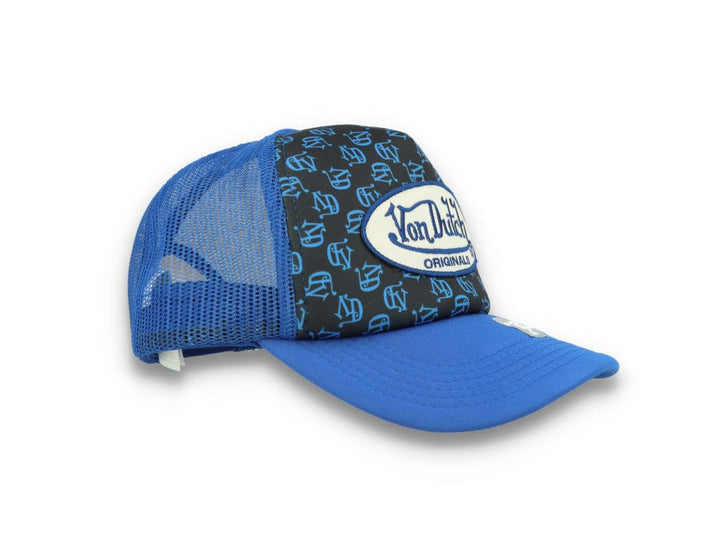 Von Dutch Trucker Cap Tampa Foam All Over Print Black/Blue - LOKK