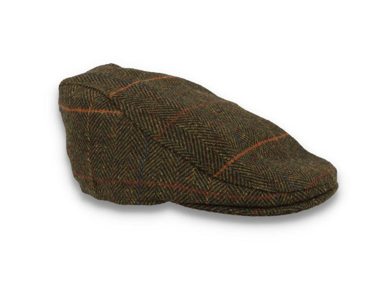 Barbour Cheviot Flat Cap Olive Herringbone - LOKK