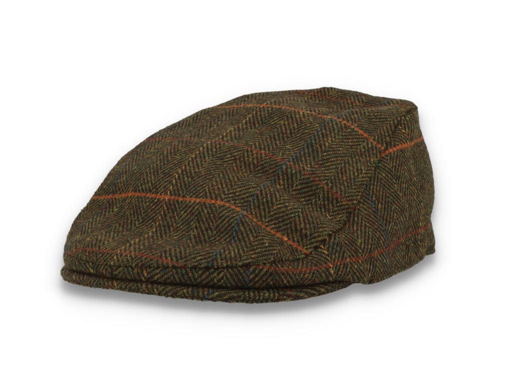 Barbour Cheviot Flat Cap Olive Herringbone - LOKK