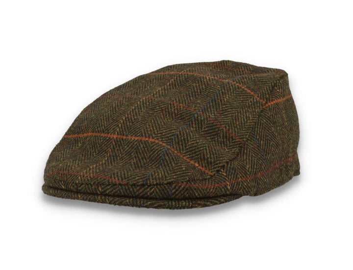 Barbour Cheviot Flat Cap Olive Herringbone - LOKK