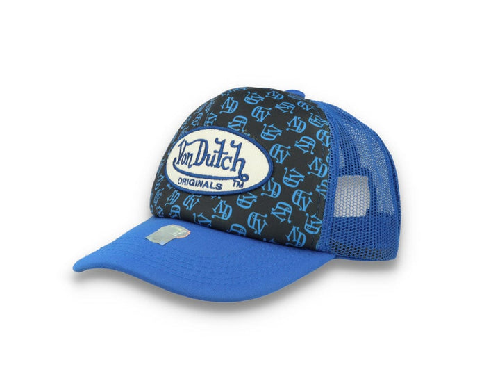 Von Dutch Trucker Cap Tampa Foam All Over Print Black/Blue - LOKK