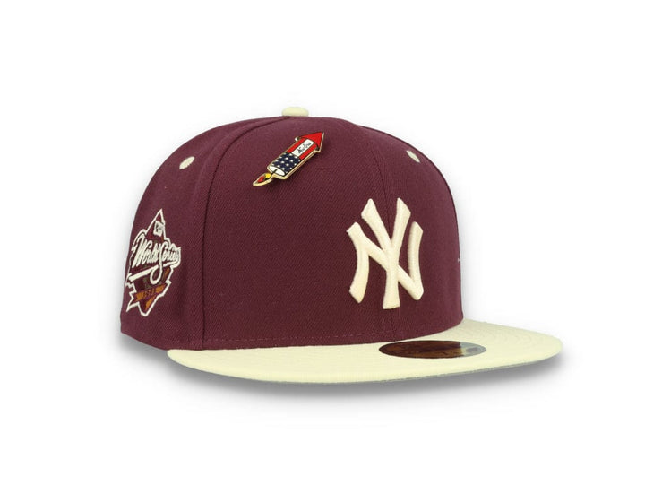 59FIFTY MLB World Series Trail Mix New York Yankees Plum/White - LOKK