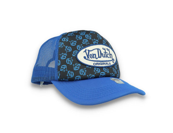 Von Dutch Trucker Cap Tampa Foam All Over Print Black/Blue - LOKK