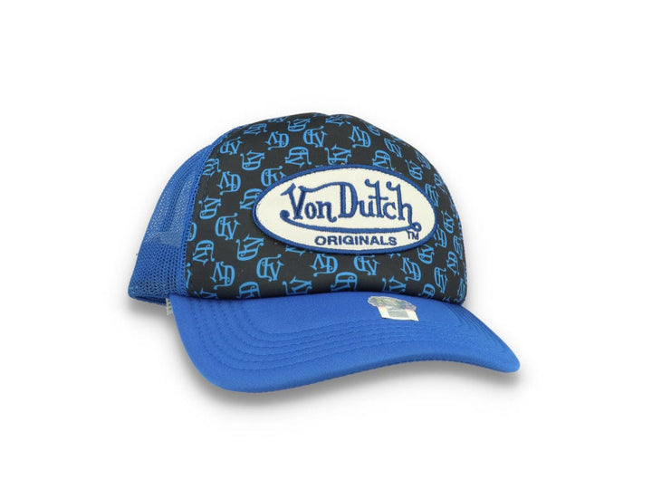 Von Dutch Trucker Cap Tampa Foam All Over Print Black/Blue - LOKK