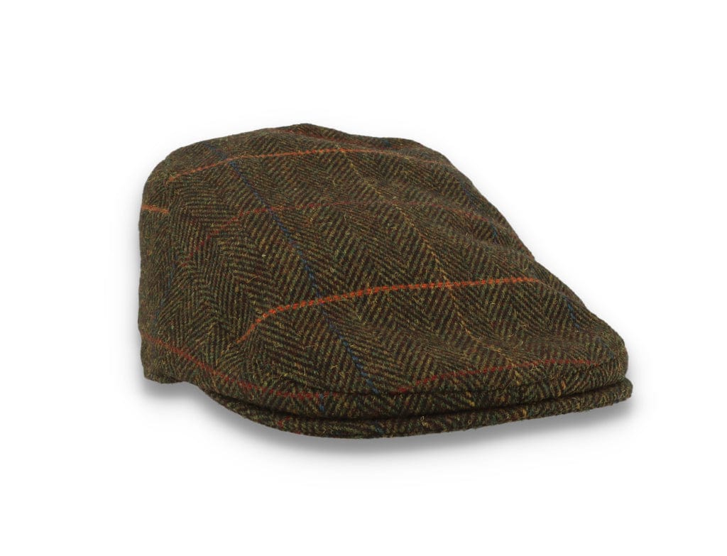 Barbour Cheviot Flat Cap Olive Herringbone - LOKK