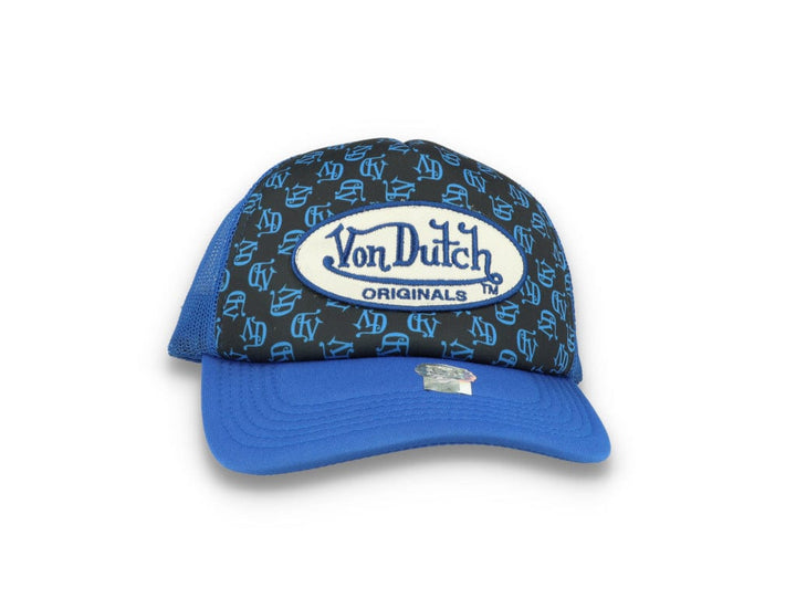 Von Dutch Trucker Cap Tampa Foam All Over Print Black/Blue - LOKK