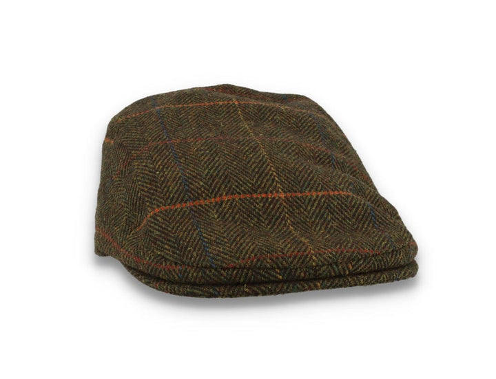 Barbour Cheviot Flat Cap Olive Herringbone - LOKK